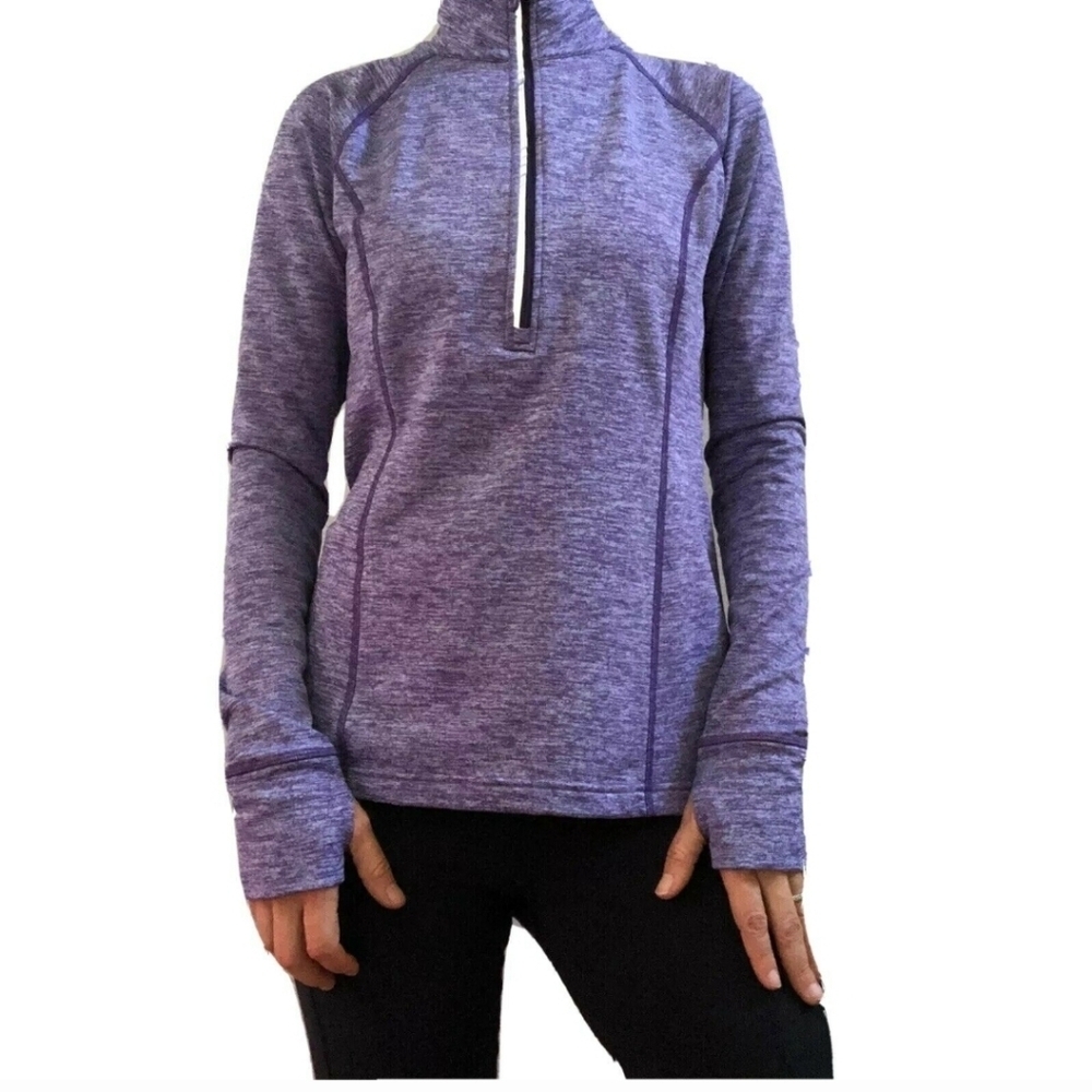 Lucy Purple Marbled Quarter Zip Pullover Size Small